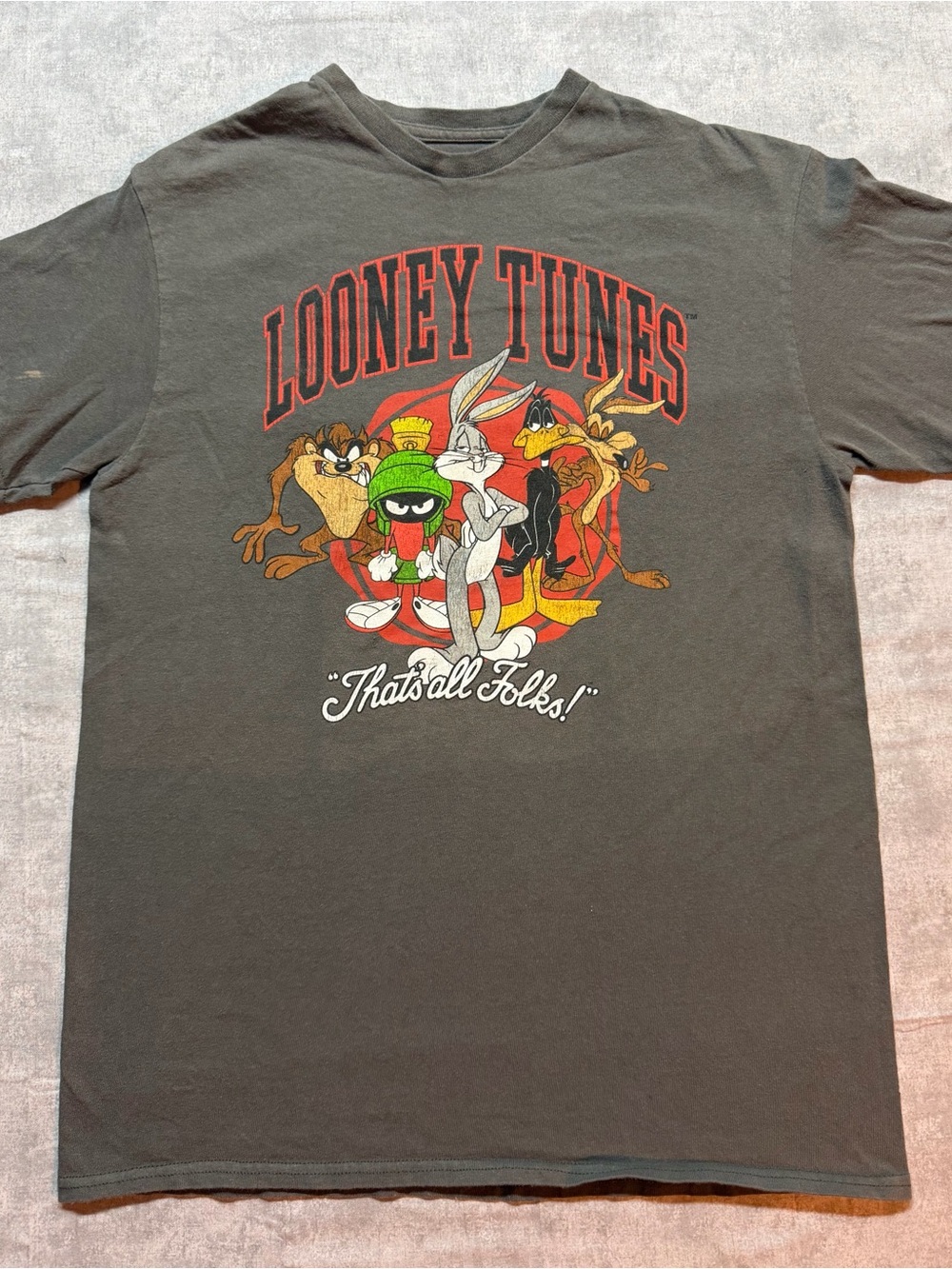 Warner Bros. Looney Tunes Graphic Tee - Charcoal with Multicolor Print